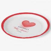Minimal Little Sweetheart Valentine Baby Dusche Pappteller (Schrägansicht)