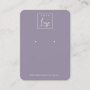 Minimal Logo Dusky Lilac Lila Earring Display Visitenkarte