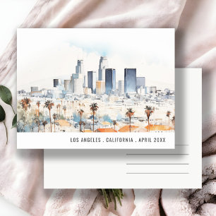 Minimal Los Angeles, California Watercolor Travel Postkarte