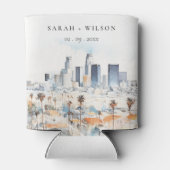 Minimal Los Angeles, California Watercolor Wedding Dosenkühler (Rückseite)
