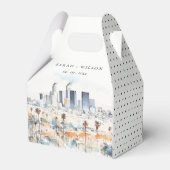 Minimal Los Angeles, California Watercolor Wedding Geschenkschachtel (Rückseite)