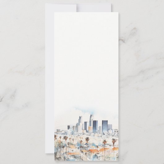 Minimal Los Angeles California Wedding Menu Card Einladung (Rückseite)