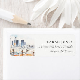 Minimal Los Angeles, Kalifornien Wasserfarbadresse