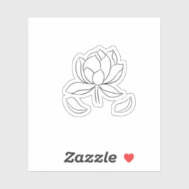 Minimal Lotus Line Art – Zen Floral Illustration Aufkleber