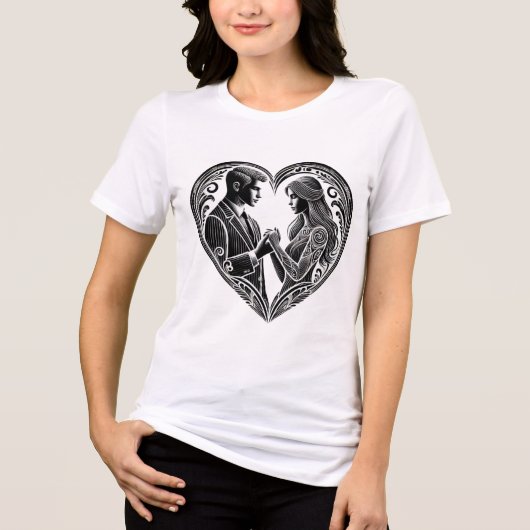 Minimal Love Design T-Shirt Tri-Blend Shirt (Vorderseite)