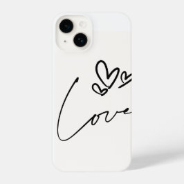 Minimal Love Line Art Heart iPhone Case 14 Hülle