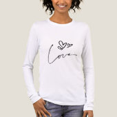 Minimal Love Line Art Long Sleeve Shirt for Women (Vorderseite)