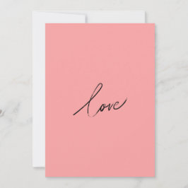 Minimal Love Script — Blush Pink Modern Feiertagskarte