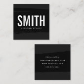 Minimal Lux Führungskraft Schwarz gebürstet Quadratische Visitenkarte (Vorne/Hinten)