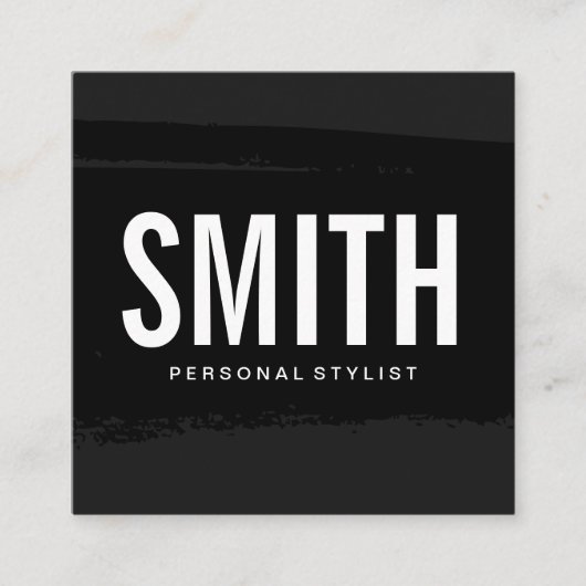 Minimal Lux Führungskraft Schwarz gebürstet Quadratische Visitenkarte (Vorderseite)