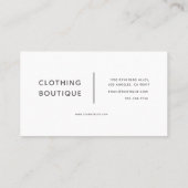 Minimal Luxury Boutique Schwarz-weiße Kalligraphie Visitenkarte (Rückseite)