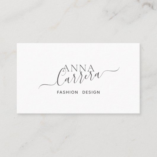 Minimal Luxury Boutique Schwarz-weiße Kalligraphie Visitenkarte (Vorderseite)