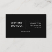 Minimal Luxury Boutique Schwarz-weiße Kalligraphie Visitenkarte (Rückseite)