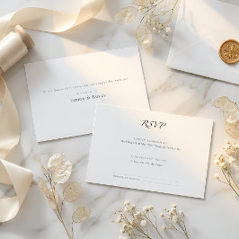 Minimal Luxury | Elegant Modern Black & White RSVP Karte