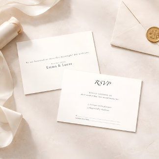 Minimal Luxury | Elegant Modern Black & White RSVP Karte
