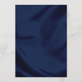 Minimal Luxury Navy Blue und Gold Script Wedding Menükarte (Rückseite)