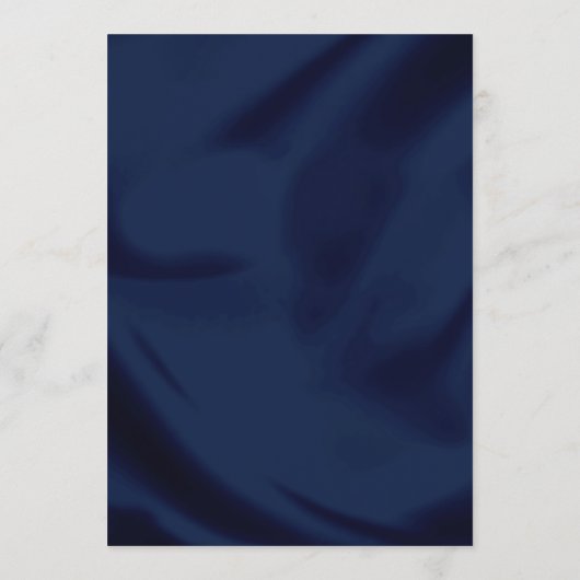 Minimal Luxury Navy Blue und Gold Script Wedding Menükarte (Rückseite)