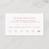 Minimal Luxury Ruby Red VIP Treuekarte (Rückseite)