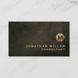 Minimal Luxus Black Gold Monogramm Visitenkarte