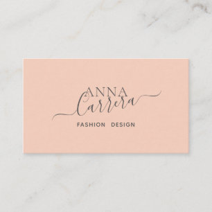 Minimal Luxus Boutique Coral Moderne Kalligraphie Visitenkarte