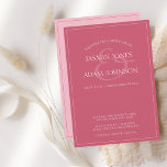 Minimal Magenta Pink Script Einladung zur Hochzeit<br><div class="desc">Minimal Magenta Pink Script Einladung Hochzeit. Stilvoll beeindrucken Sie Ihre Hochzeitsgäste mit dieser angesagten fuchsienrosa Hochzeitseinladung, die ein schönes rosa Drehbuch auf magentafarbenem rosa Hintergrund enthält. Dieses Einladungs-Hotel in atemberaubendem rosa Design mit modernen und minimalistischen Farbtönen ist perfekt für Ihre einfache, trendige und minimalistische Hochzeit. Das minimale und moderne Layout...</div>
