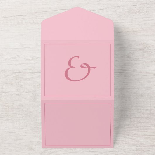 Minimal Magenta Pink Script Hochzeit All In One Einladung (Außenbereich)