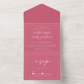 Minimal Magenta Pink Script Hochzeit All In One Einladung (Innen Boden)