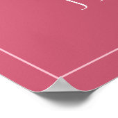 Minimal Magenta Pink Script Hochzeit Begrüßung Zei Poster (Ecke)