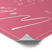 Minimal Magenta Pink Script Hochzeit Begrüßung Zei Poster (Ecke)