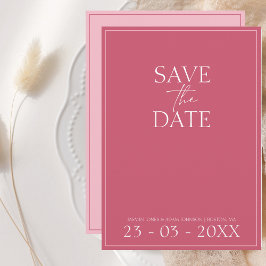 Minimal Magenta Pink Script Hochzeit speichern Sie Save The Date
