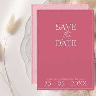 Minimal Magenta Pink Script Hochzeit speichern Sie Save The Date