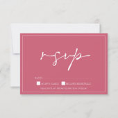 Minimal Magenta Pink Script Wedding RSVP Card Karte (Vorderseite)
