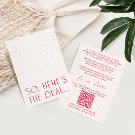 Minimal Magenta Wedding Details Card UAWG QR Code Begleitkarte