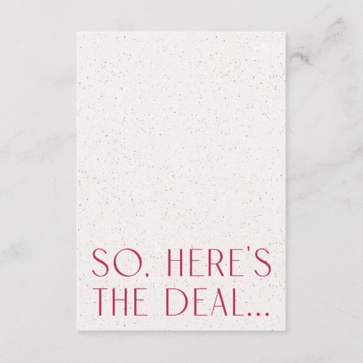 Minimal Magenta Wedding Details Card UAWG QR Code Begleitkarte (Vorderseite)