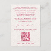 Minimal Magenta Wedding Details Card UAWG QR Code Begleitkarte (Rückseite)