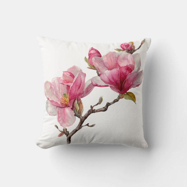 Minimal Magnolia Branch Pillow Cover,  Kissen (Vorderseite)