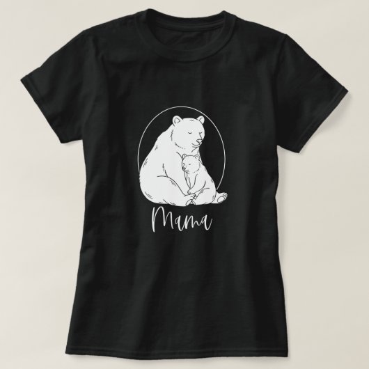 Minimal Mama Bear Line Art Design T-Shirt (Design vorne)