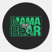 Minimal Mama Bear Typography Art Runder Aufkleber (Vorderseite)