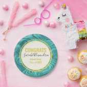 Minimal Marbled Aquamarin Türkis Wave Grad Party Pappteller (Party)