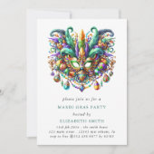 Minimal Mardi Gras Mask Party Einladung (Vorderseite)