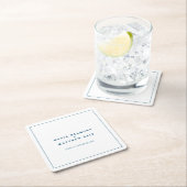 Minimal Marineblau Kontur Rechteckiger Pappuntersetzer (Vor Ort)