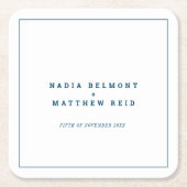 Minimal Marineblau Kontur Rechteckiger Pappuntersetzer (Vorderseite)