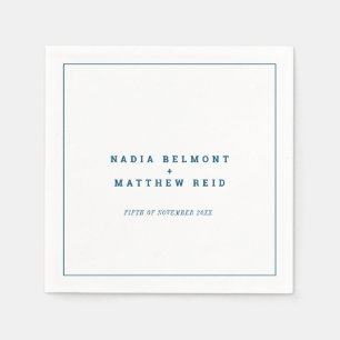 Minimal Marineblau Kontur Serviette
