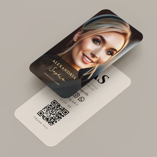 Minimal Marketing Professional Photo Black Sand Visitenkarte