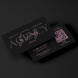 Minimal Marketing Rosa Schwarz Berater Visitenkarte