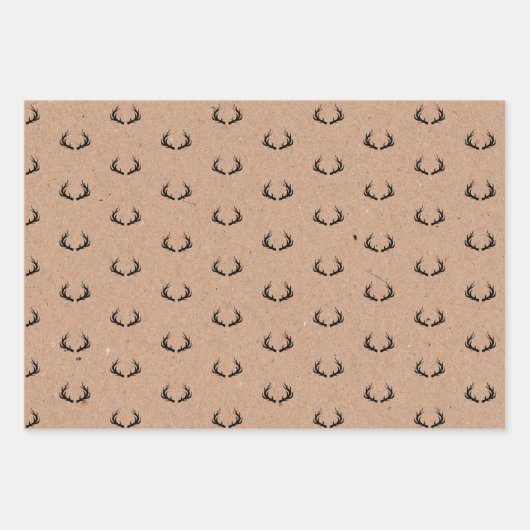 Minimal Masculine Kraft Schwarz-weiß Grau Weihnach Geschenkpapier Set (Vorderseite)