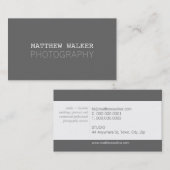 MINIMAL maskuline moderne, intelligente Holzkohle Visitenkarte (Vorne/Hinten)