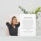 Minimal Memorial Photo & Message Sympathy Dankeskarte (Stehend Vorderseite)