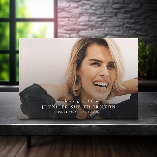 Minimal Memorial Photo & Message Sympathy  Gästebuch