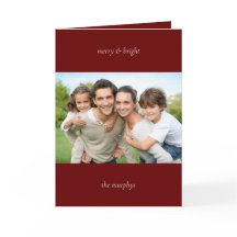 Minimal Merry and Bright Foto Weihnachtskarte
